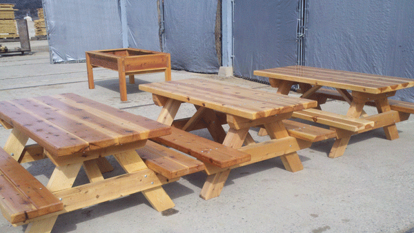 Picnic tables